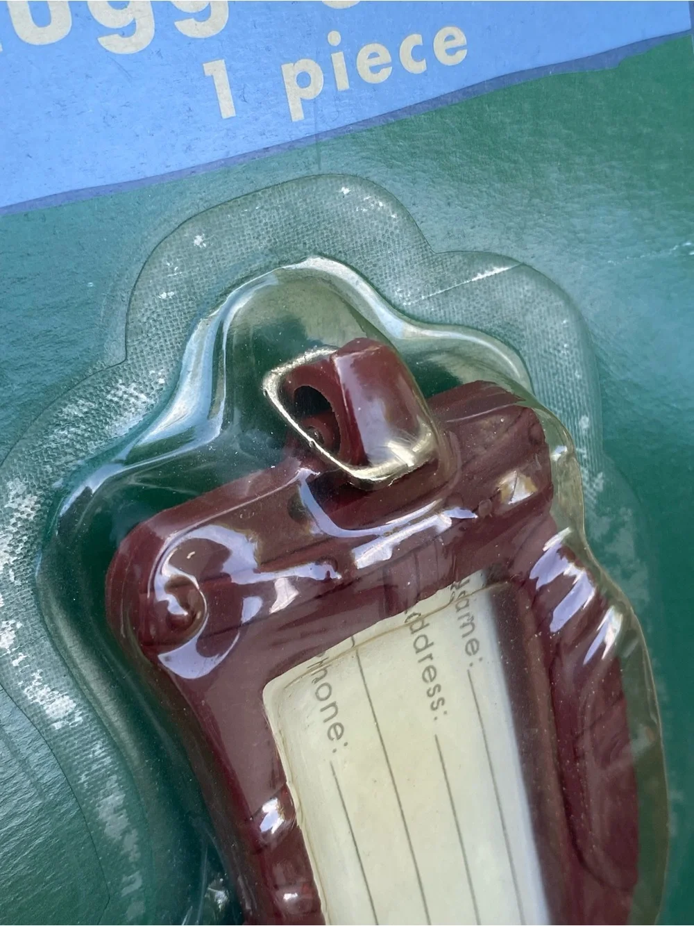 Vintage Brown Golf Bag Luggage Tag